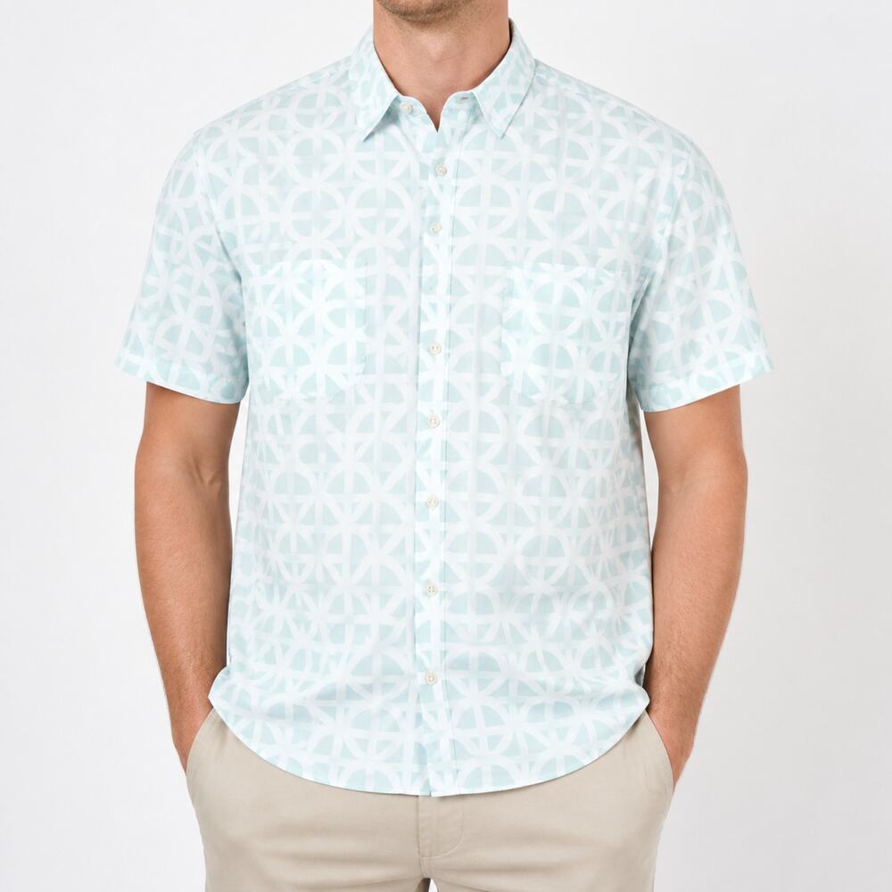 Kenny Flowers Shirt Mens Medium Geometric Print Button Up Limited Edition